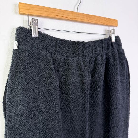 Free People FP Beach Pile Fleece Sherpa Wide Leg Baggy Pull On Pants Black Large - Picture 7 of 8